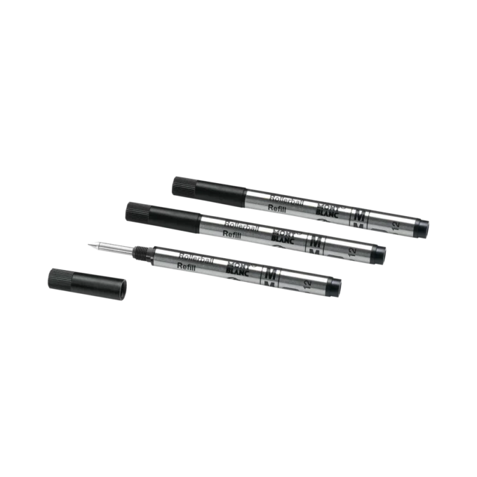 3 ricariche Rollerball Small, nero misterioso – Medio