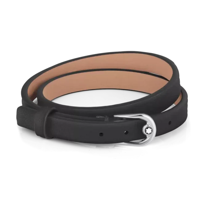 Bracciale con fibbia a ferro di cavallo nera, misura regolabile