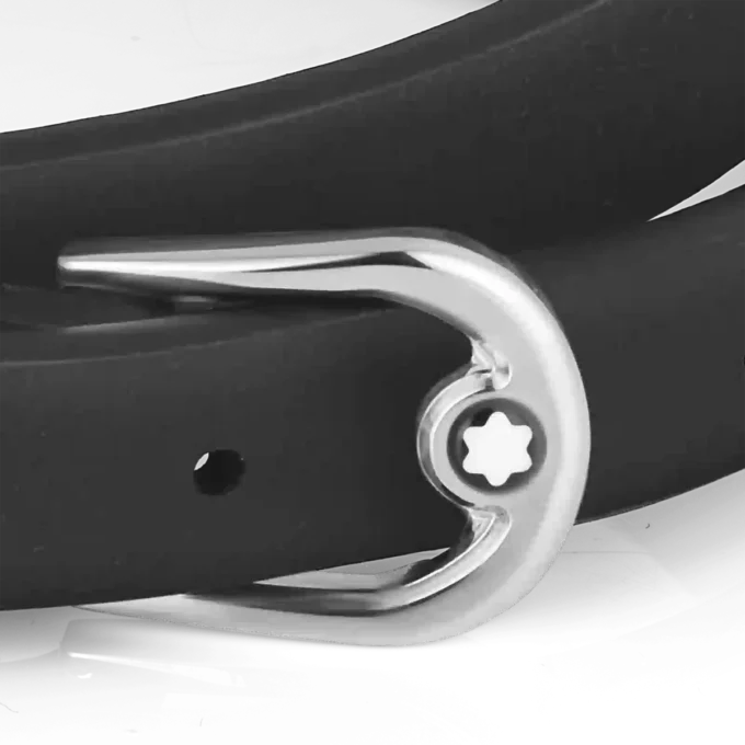 Bracciale con fibbia a ferro di cavallo nera, misura regolabile