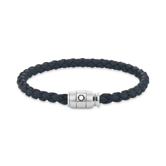 Bracciale medio, pelle morbida, blu avio