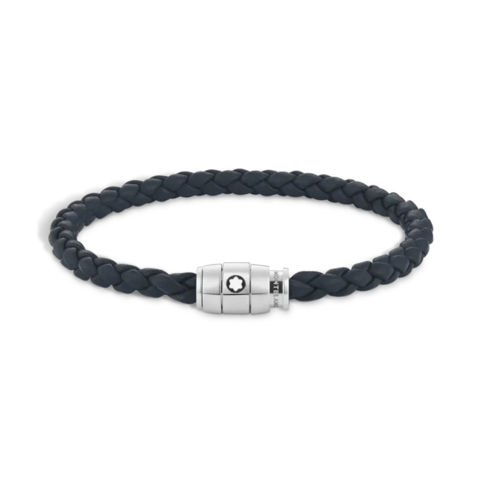 Bracciale piccolo, pelle morbida, blu avio
