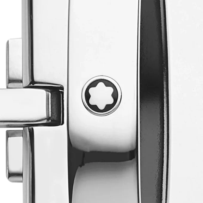 Cintura in pelle con fibbia a ferro di cavallo sfumato verde britannico 35 mm