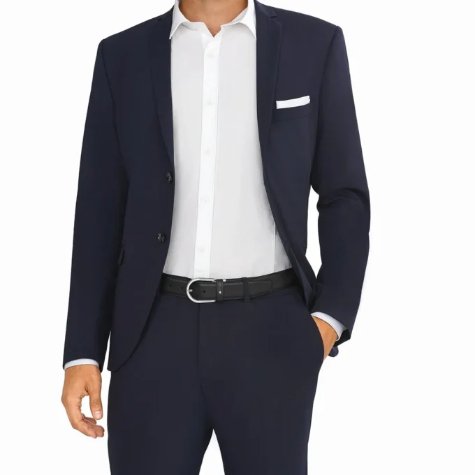 Cintura in pelle grigia con fibbia a ferro di cavallo da 35 mm