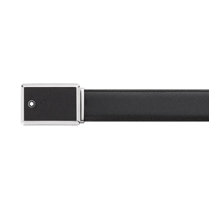 Cintura in pelle nera da 30 mm