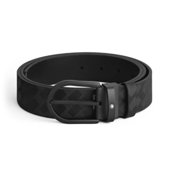 Cintura in pelle nera da 35 mm
