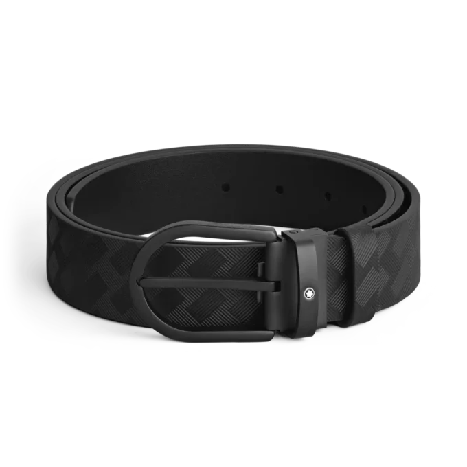 Cintura in pelle nera da 35 mm