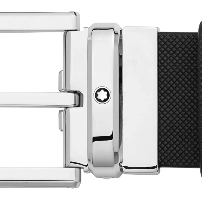 Cintura in pelle nera da 35 mm