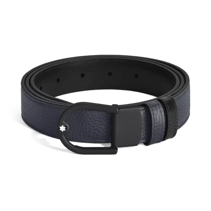 Cintura reversibile Horseshoe 30 mm in pelle fiore