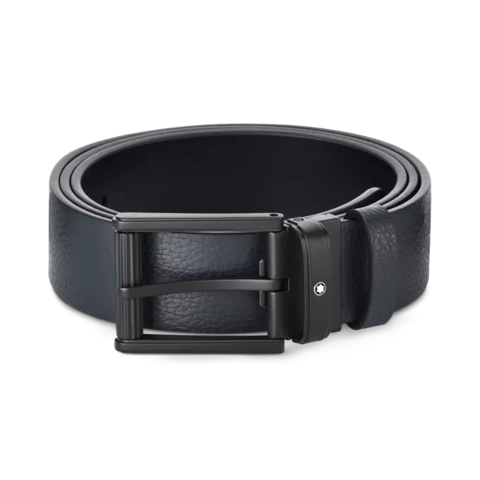 Cintura reversibile in pelle blu/nera da 35 mm Cintura reversibile in pelle blu/nera da 35 mm