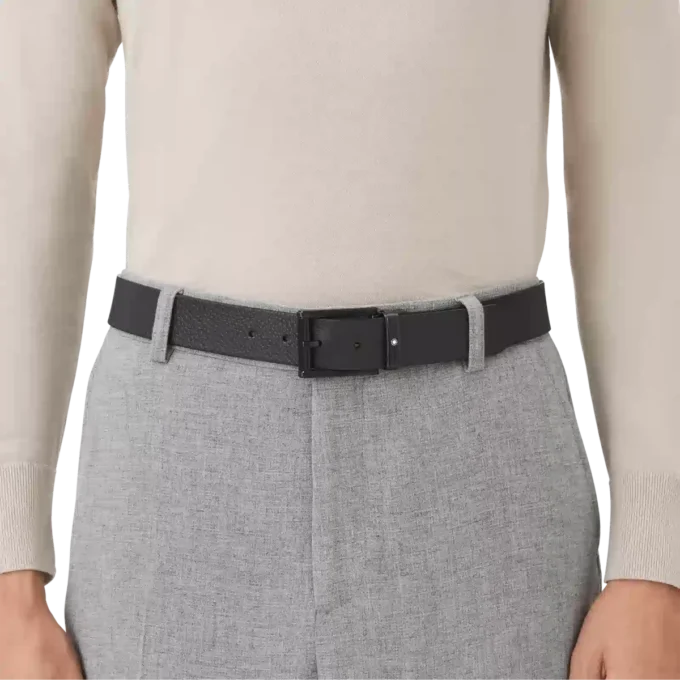 Cintura reversibile in pelle blu/nera da 35 mm Cintura reversibile in pelle blu/nera da 35 mm