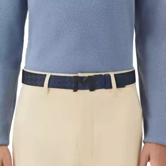 Cintura reversibile in pelle con fibbia M Extreme 3.0 blu/nero liscio 35 mm