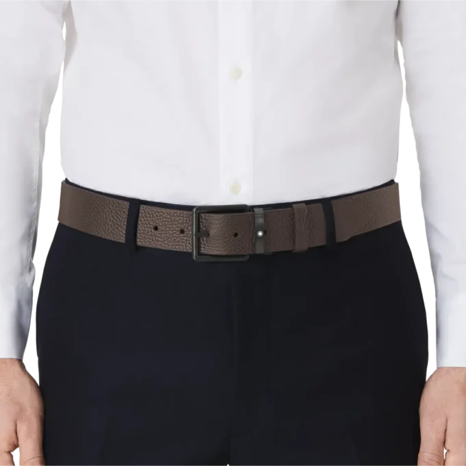 Cintura reversibile in pelle marrone/nera da 35 mm Cintura reversibile in pelle marrone/nera da 35 mm