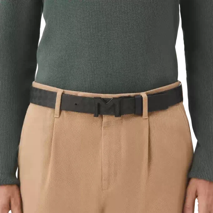 Cintura reversibile in pelle nera 35 mm con fibbia M Extreme 3.0 nera/nera liscia