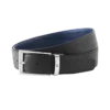 Cintura reversibile in pelle nera/blu 35 mm Cintura reversibile in pelle nera/blu 35 mm