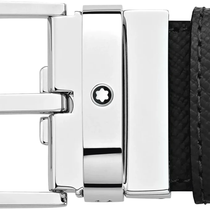 Cintura reversibile in pelle nera/blu 35 mm Cintura reversibile in pelle nera/blu 35 mm