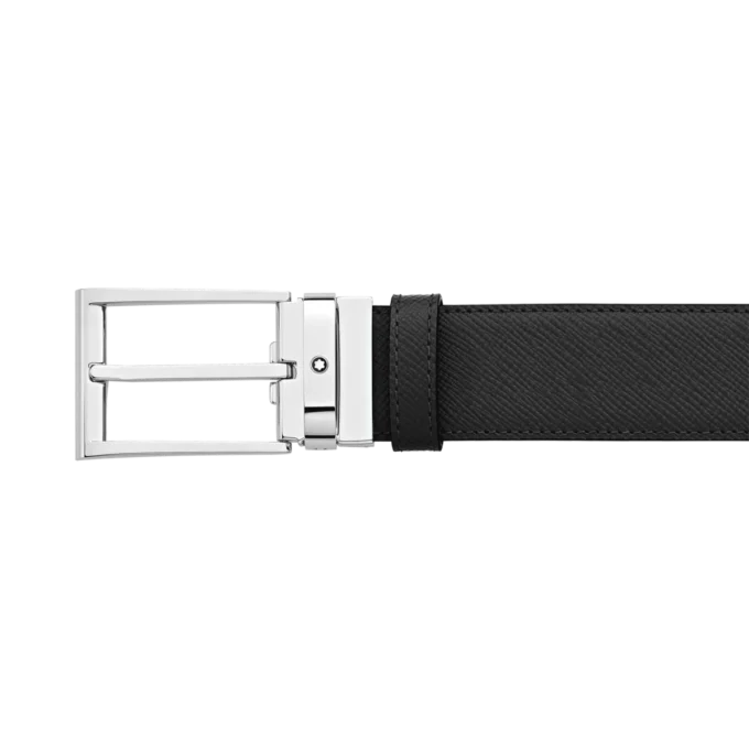 Cintura reversibile in pelle nera/blu 35 mm Cintura reversibile in pelle nera/blu 35 mm