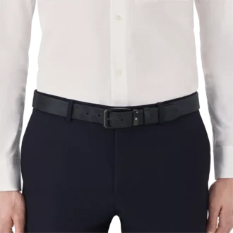 Cintura reversibile in pelle nera da 35 mm