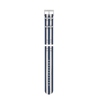 Cinturino in nylon blu e bianco