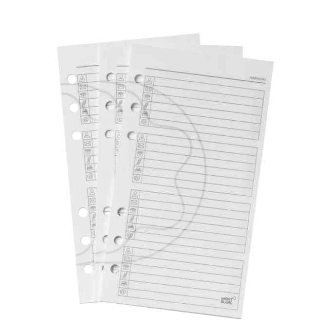 Fogli per indirizzi e numeri di telefono medi