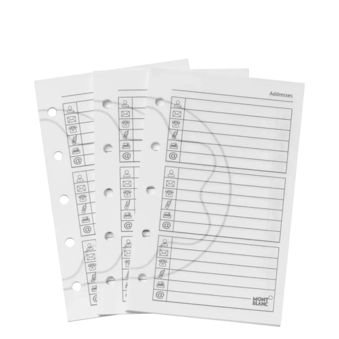 Fogli per indirizzi e numeri di telefono Pocket