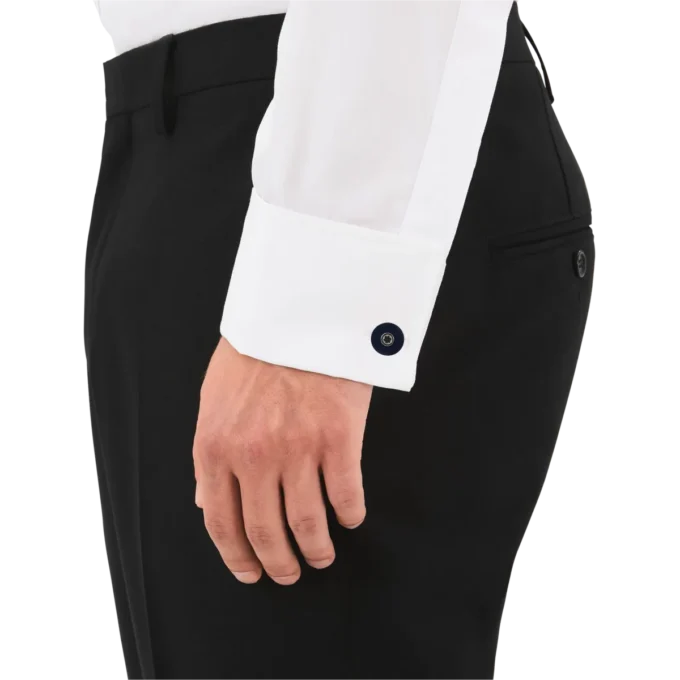 Gemelli rotondi in acciaio inossidabile con resina blu