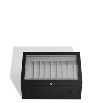 Grande cofanetto da collezione in legno e lacca per 24 strumenti da scrittura