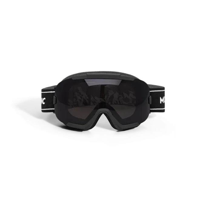 Maschera da sci rettangolare con montatura nera iniettata Maschera da sci rettangolare con montatura nera iniettata