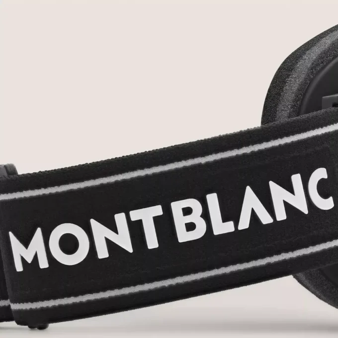 Maschera da sci rettangolare con montatura nera iniettata Maschera da sci rettangolare con montatura nera iniettata