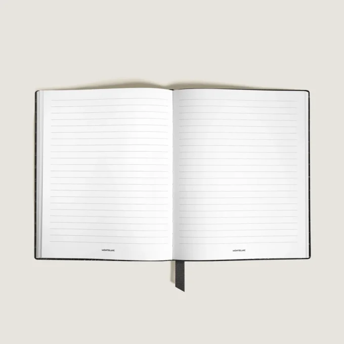 Notebook Large, pelle goffrata coccodrillo, nero – pagine a righe