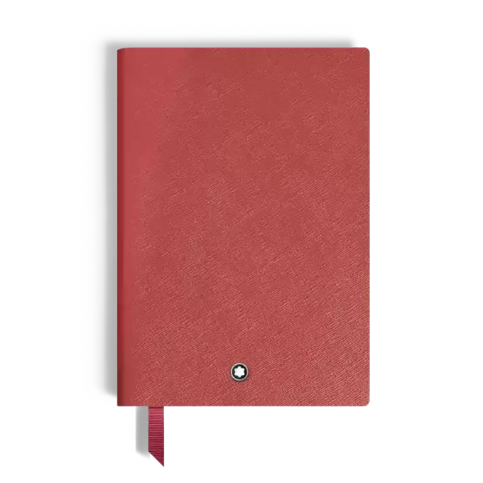 Notebook medio, pelle Saffiano, rosso – pagine bianche