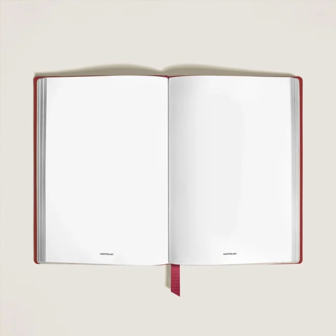 Notebook medio, pelle Saffiano, rosso – pagine bianche