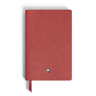 Notebook Small, pelle rosso mattone, rosso, pagine a righe