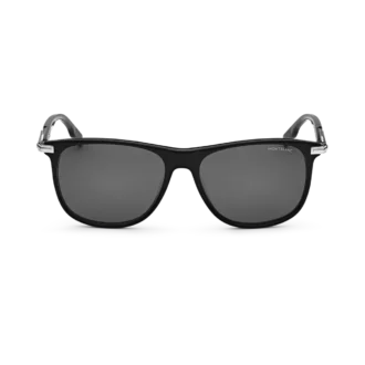 Occhiali da sole rettangolari con montatura in acetato nero