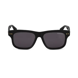 Occhiali da sole rettangolari con montatura in acetato nero