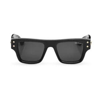 Occhiali da sole rettangolari con montatura in acetato nero