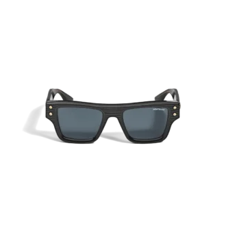 Occhiali da sole rettangolari con montatura in acetato nero