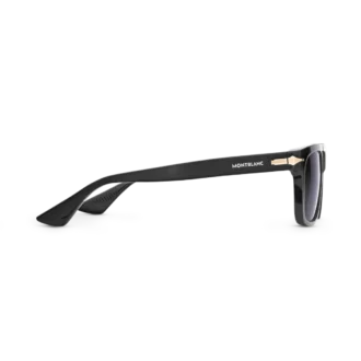 Occhiali da sole rettangolari con montatura in acetato nero