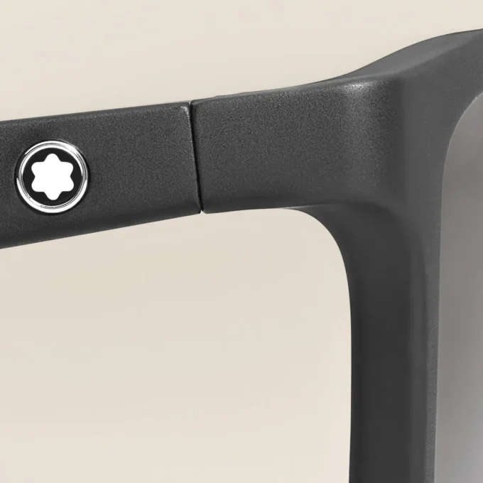 Occhiali da sole rettangolari con montatura in acetato nero Occhiali da sole rettangolari con montatura in acetato nero