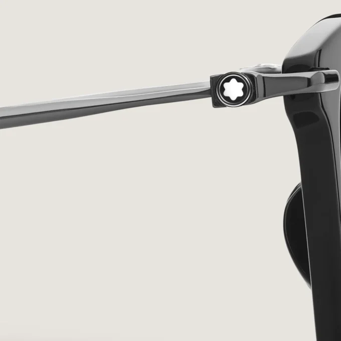 Occhiali da sole rettangolari con montatura in acetato nero