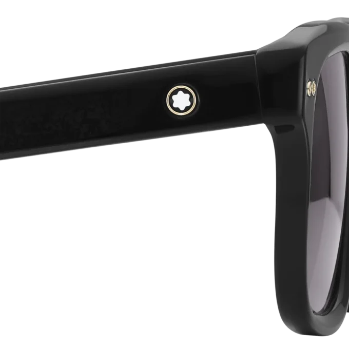 Occhiali da sole rettangolari con montatura in acetato nero