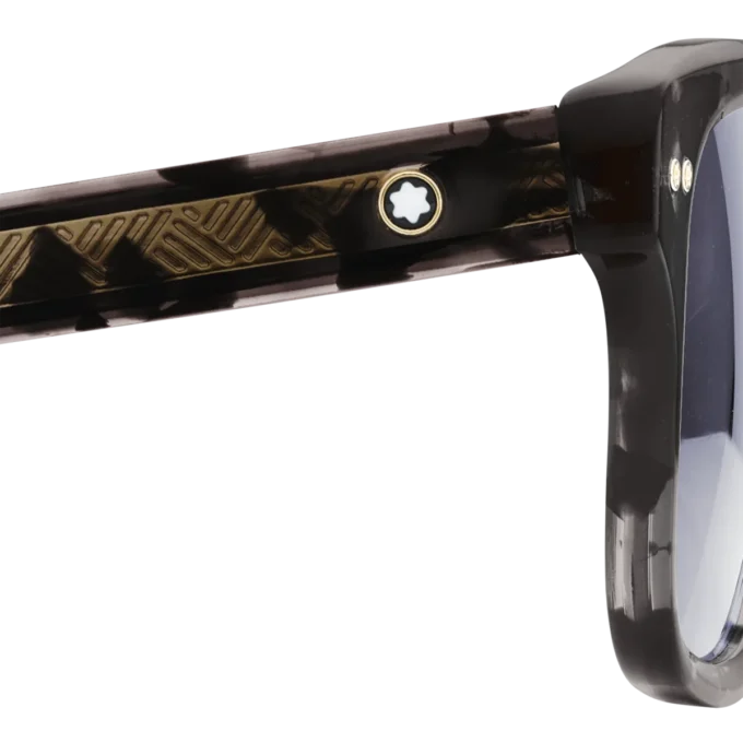 Occhiali da sole rettangolari con montatura in acetato nero