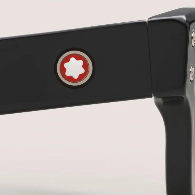 Occhiali da sole rettangolari con montatura in acetato nero