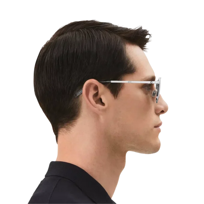 Occhiali da sole rettangolari con montatura in metallo color argento Occhiali da sole rettangolari con montatura in metallo color argento