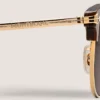 Occhiali da sole rettangolari con montatura in metallo color oro Occhiali da sole rettangolari con montatura in metallo color oro