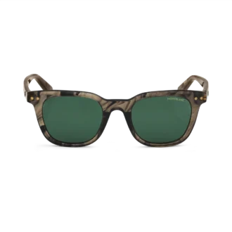 Occhiali da sole rotondi con montatura in acetato color marrone