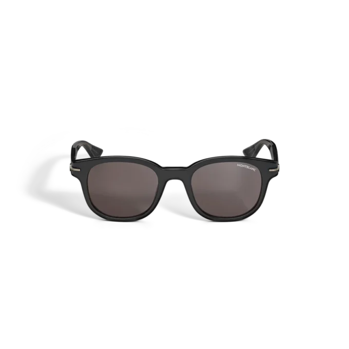 Occhiali da sole rotondi con montatura in acetato nero