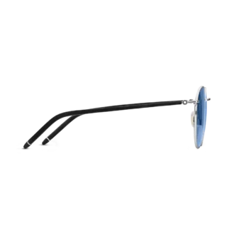 Occhiali da sole rotondi con montatura in metallo color rutenio