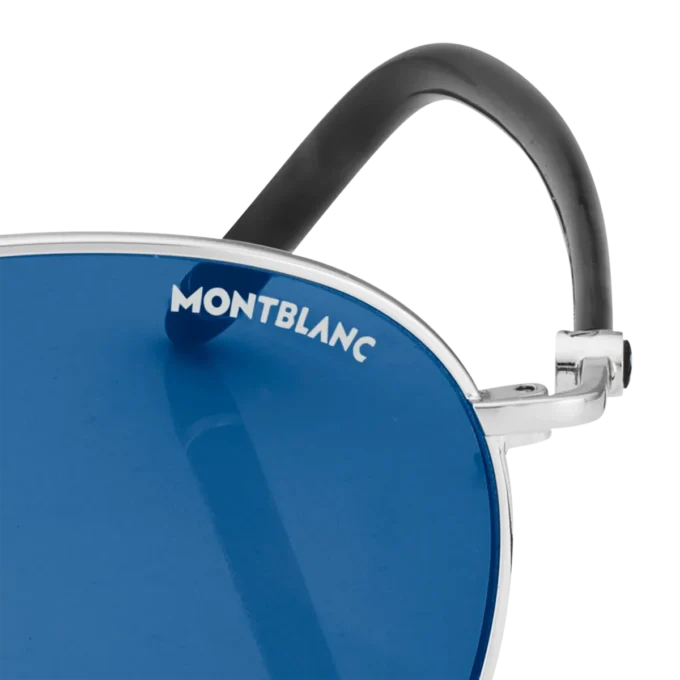 Occhiali da sole rotondi con montatura in metallo color rutenio