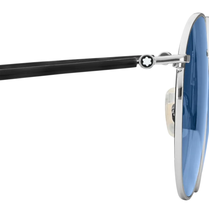 Occhiali da sole rotondi con montatura in metallo color rutenio