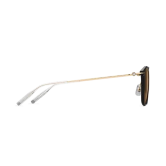 Occhiali da sole rotondi con montatura nera iniettata